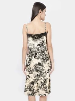 Susie Black Beauty Abstract Lace Neckline Printed Chemise -Shyaway cjn20013 blackbeauty 2