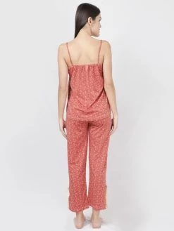 Susie Lava Red Floral Printed Pyjama Set -Shyaway cjn20014 lavared 03