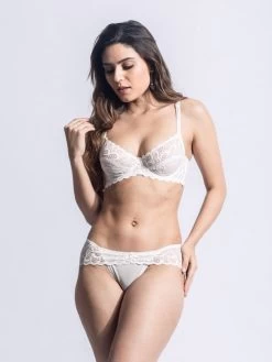 Susie White Transparent Paisley Lace Bridal Lingerie Set