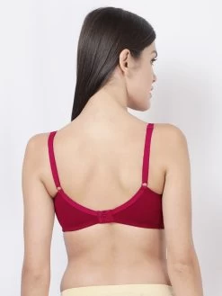 Susie Beet Red Non Padded Seamed Cup Everyday Bra 9 Susie Beet Red Non Padded Seamed Cup Everyday Bra -Shyaway di1006 beetred back