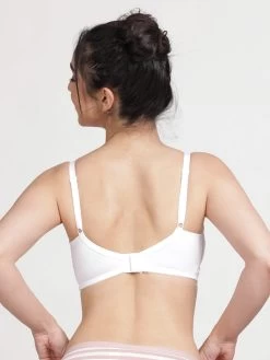 Susie Bright White Non Padded Seamed Cup Everyday Bra -Shyaway di1006 brightwhite back