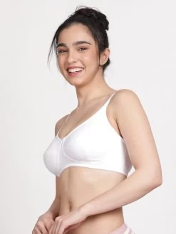 Susie Bright White Non Padded Seamed Cup Everyday Bra -Shyaway di1006 brightwhite side