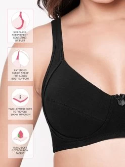 Susie Black Beauty Non Padded Everyday Side Support Bra 7 Susie Black Beauty Non Padded Everyday Side Support Bra -Shyaway di1007 blackbeauty fea 1