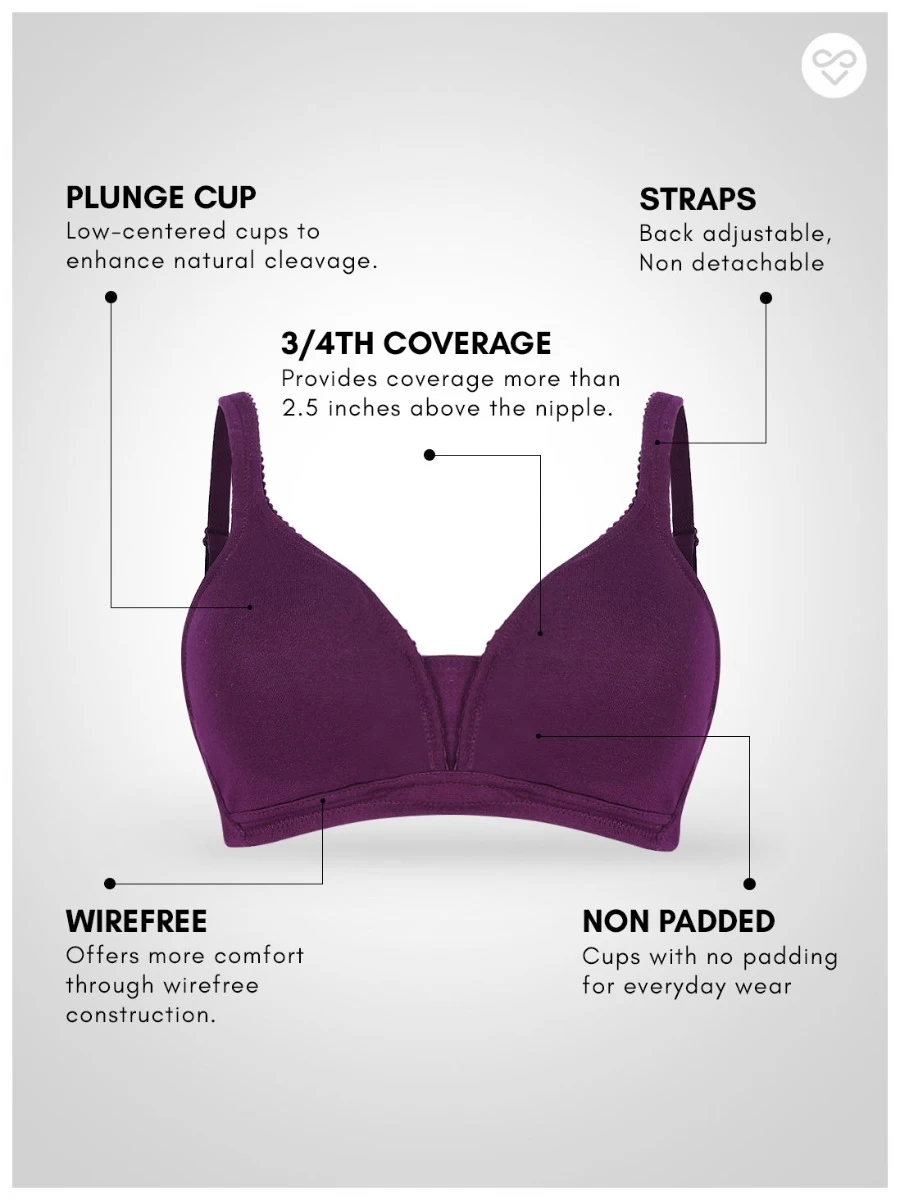 Susie Dark Purple Non Padded Moulded Plunge Bra 5 Susie Dark Purple Non Padded Moulded Plunge Bra - Image 3