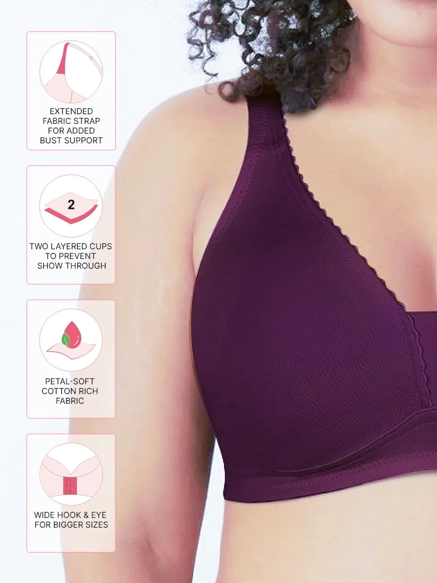 Susie Dark Purple Non Padded Moulded Plunge Bra 4 Susie Dark Purple Non Padded Moulded Plunge Bra - Image 2