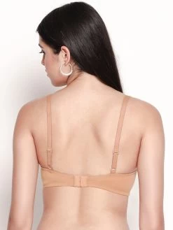 Susie Fenugreek Skin Non Padded Moulded Plunge Bra -Shyaway dip1001 fenugreek 04