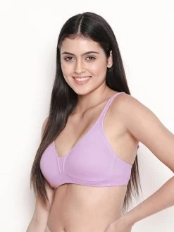 Susie Lavender Fog Non Padded Moulded Plunge Bra -Shyaway dip1001 lavenderfog 02