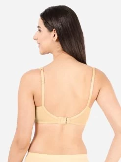 Susie Buff Skin Mesh Neckline Non Padded Everyday Bra -Shyaway dip1003 almondbuff back 1