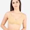 Susie Buff Skin Mesh Neckline Non Padded Everyday Bra -Shyaway dip1003 almondbuff front 1