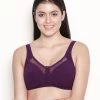 Susie Dark Purple Mesh Neckline Non Padded Everyday Bra 2 Susie Dark Purple Mesh Neckline Non Padded Everyday Bra -Shyaway dip1003 darkpurple 01