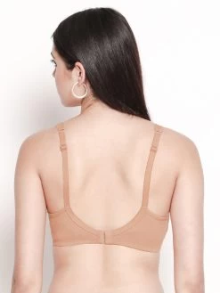 Susie Fenugreek Skin Mesh Neckline Non Padded Everyday Bra -Shyaway dip1003 fenugreek 04