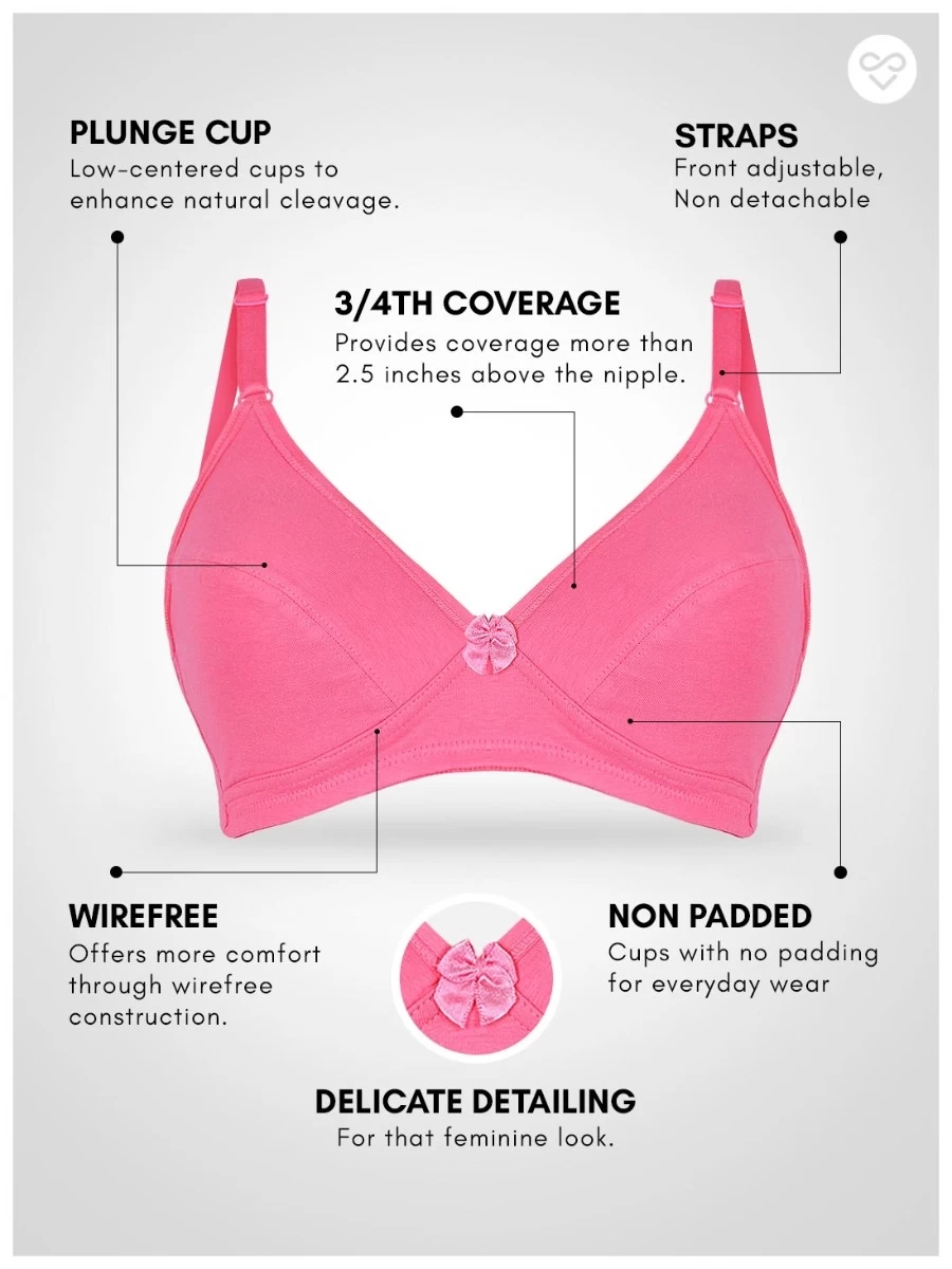 Susie Candy Pink Non Padded Everyday Plunge Bra 4 Susie Candy Pink Non Padded Everyday Plunge Bra - Image 2