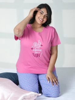 Shyaway Orchid Pink Camaflouge Printed Pyjama Set