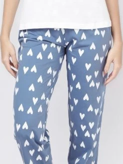 Shyaway Azurine Blue Heart Printed Pyjama Set -Shyaway dipj1005 azurineblue 5