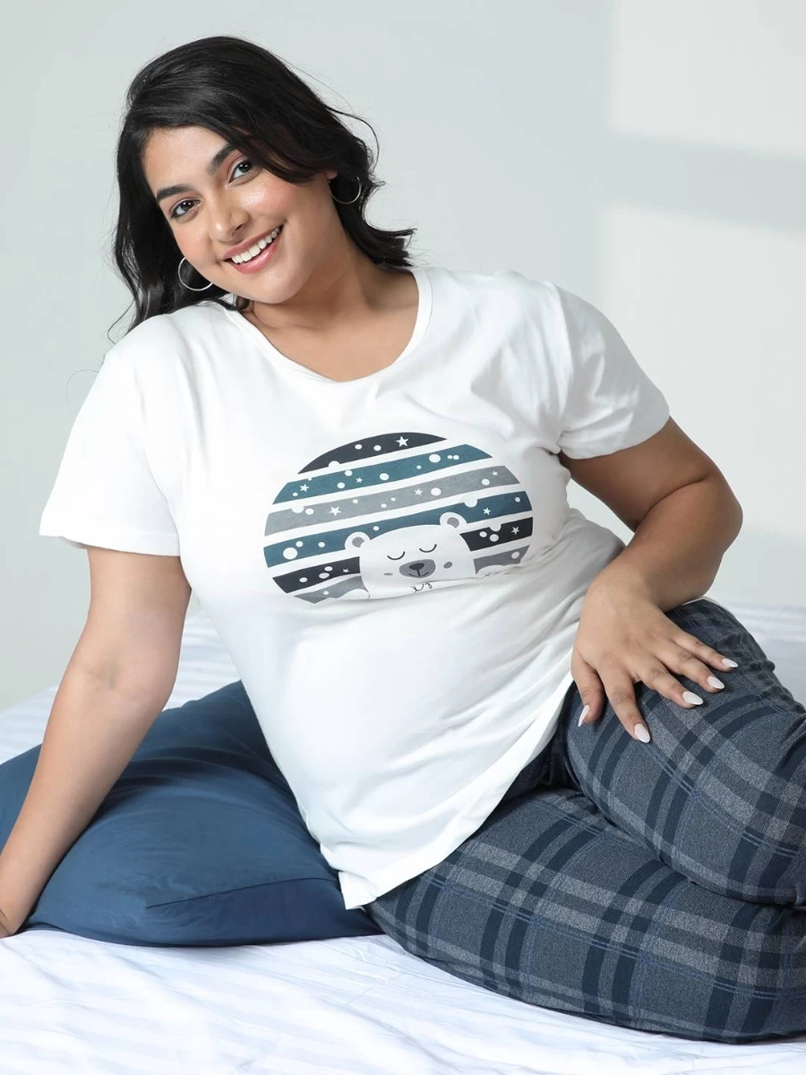 Shyaway White Navy Bearly Awake Pyjama Set 3 Shyaway White Navy Bearly Awake Pyjama Set