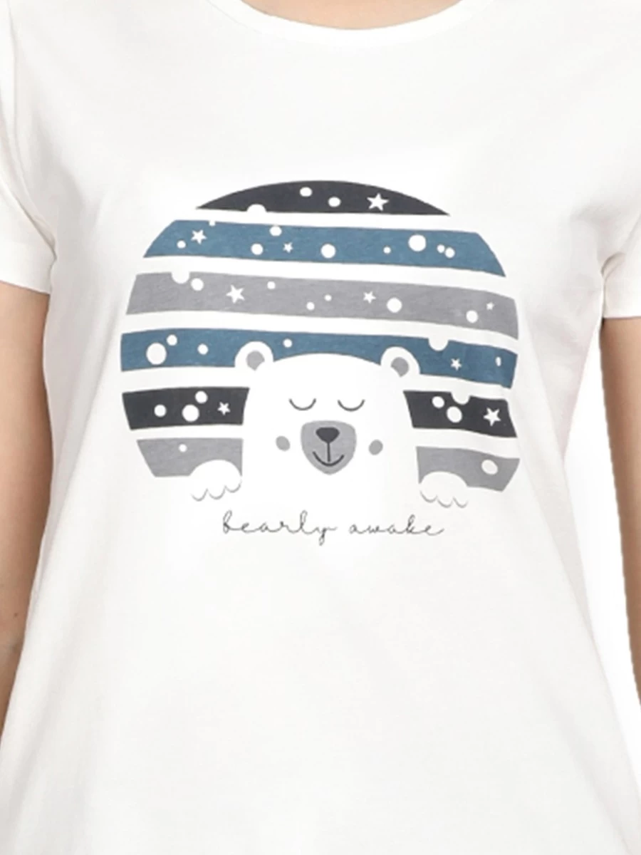 Shyaway White Navy Bearly Awake Pyjama Set 5 Shyaway White Navy Bearly Awake Pyjama Set - Image 3