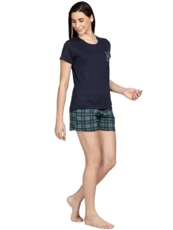 Shyaway Verdant Green Patch Pocket Checkered Shorts Set -Shyaway diss1003 verdantgreen 2