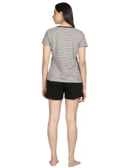 Shyaway Monument Grey Stripe Printed Shorts Set -Shyaway diss1004 monumentgrey 3