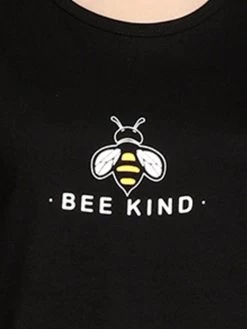 Shyaway Black White Bee Kind Shorts Set -Shyaway diss1005 blackwhite 4