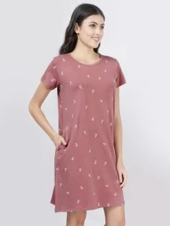 Shyaway Wild Orchid Anchor Printed Casual Sleep Tee 8 Shyaway Wild Orchid Anchor Printed Casual Sleep Tee -Shyaway dist1002 wildorchid 3