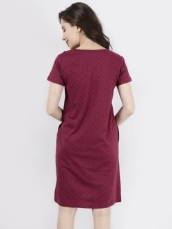 Shyaway Purple Potion Polka Printed Casual Sleep Tee -Shyaway dist1005 purplepotion 2