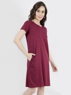 Shyaway Purple Potion Polka Printed Casual Sleep Tee -Shyaway dist1005 purplepotion 3