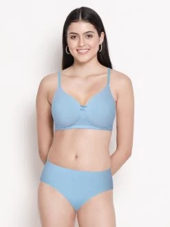 Susie AngelFalls Blue Non-Padded Bra Bikini Lingerie Set