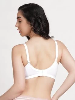 Susie White Non Padded Wirefree Full Coverage Everyday Bra -Shyaway ef002 white back