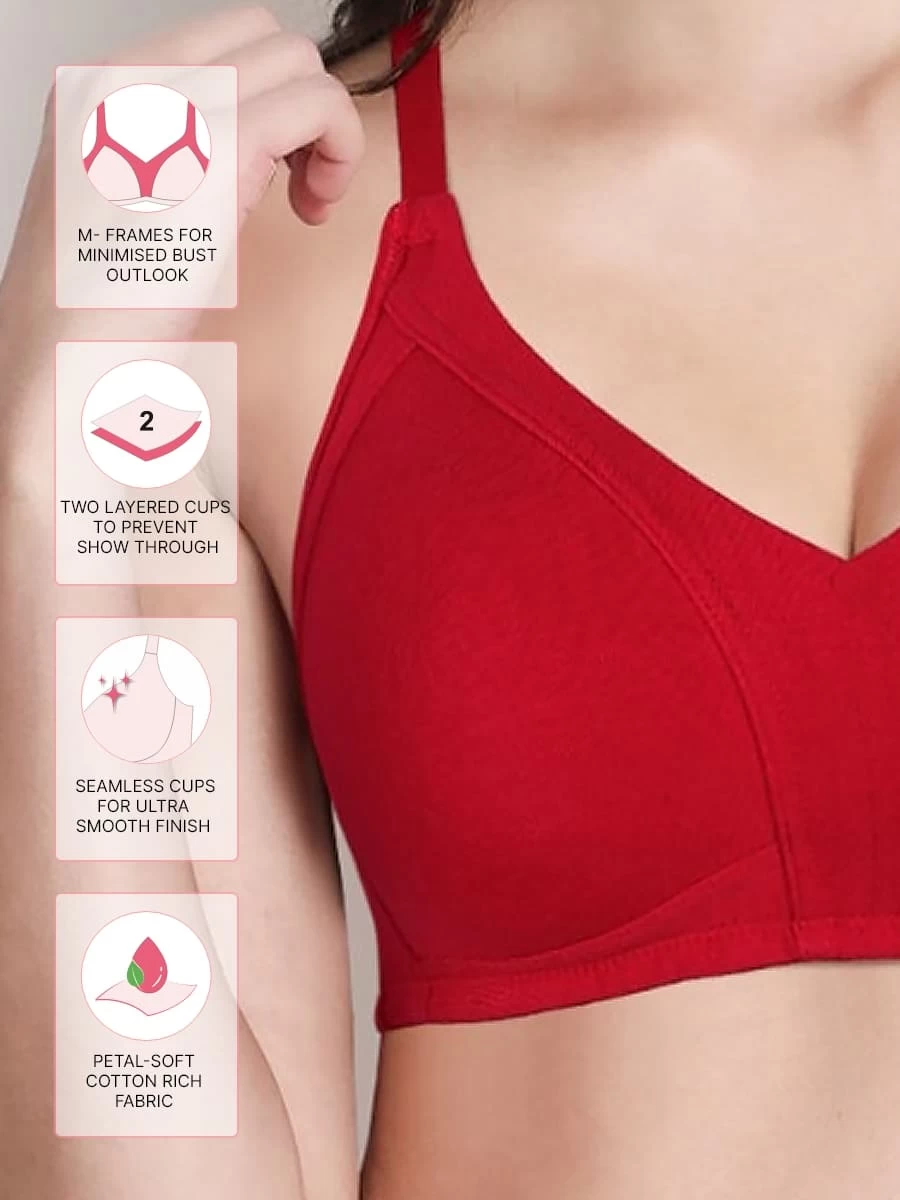 Susie Fiery Red Wirefree M Frame Hi Support Minimiser Bra 4 Susie Fiery Red Wirefree M Frame Hi Support Minimiser Bra - Image 2