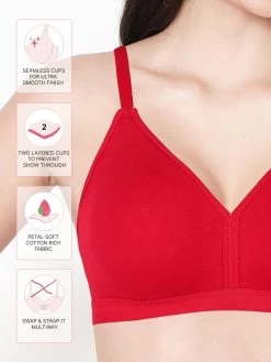 Susie Fiery Red Bottom Gathered Full Coverage Everyday Bra 7 Susie Fiery Red Bottom Gathered Full Coverage Everyday Bra -Shyaway ef006 fieryred fea