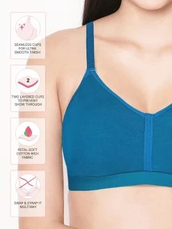 Susie Moroccan Blue Wirefree Moulded Gathered Cup Everyday Bra 7 Susie Moroccan Blue Wirefree Moulded Gathered Cup Everyday Bra -Shyaway ef006 moroccanblue fea