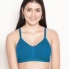 Susie Moroccan Blue Wirefree Moulded Gathered Cup Everyday Bra -Shyaway ef006 morocconblue 01