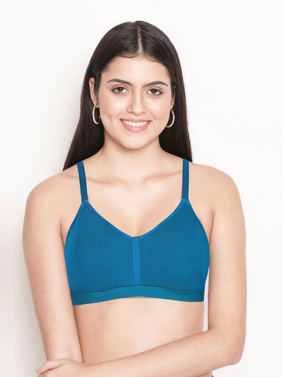 Susie Moroccan Blue Wirefree Moulded Gathered Cup Everyday Bra 3 Susie Moroccan Blue Wirefree Moulded Gathered Cup Everyday Bra