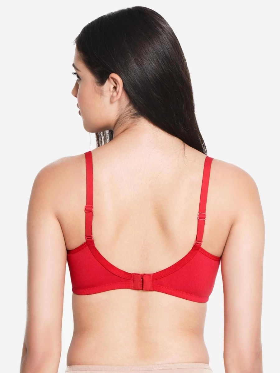 Susie Red Satin Neck Cotton Padded Everyday Bra 7 Susie Red Satin Neck Cotton Padded Everyday Bra - Image 5