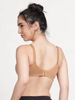 Susie Fenugreek Skin Lace Neckline Padded Everyday Bra -Shyaway ef009 fenugreekskin back