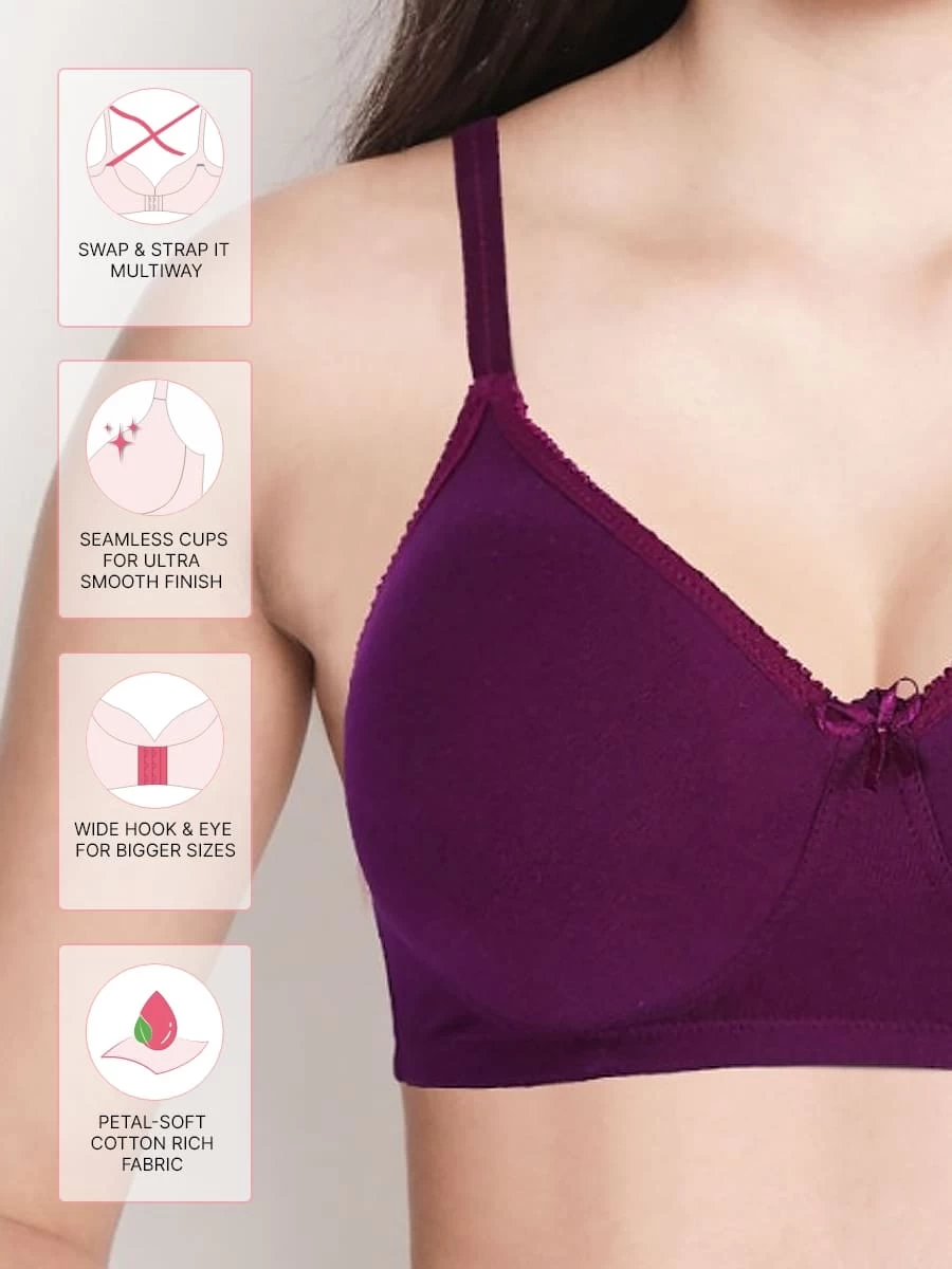 Susie Dark Purple Scallop Neckline Padded Bra 4 Susie Dark Purple Scallop Neckline Padded Bra - Image 2