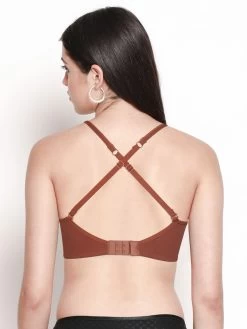 Susie Rustic Brown Tipping Elastic Padded Everyday Bra 9 Susie Rustic Brown Tipping Elastic Padded Everyday Bra -Shyaway ef015 rusticbrown 03