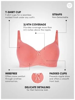 Susie Lobster Bisque Orange Solid Cotton Padded Everyday Bra 9 Susie Lobster Bisque Orange Solid Cotton Padded Everyday Bra -Shyaway ef016 lobsterbisque 05