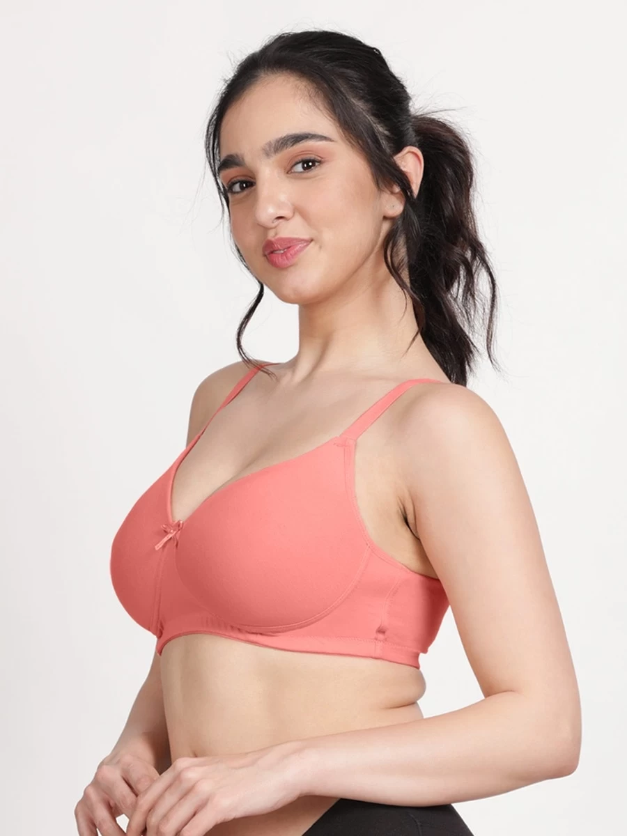 Susie Lobster Bisque Orange Solid Cotton Padded Everyday Bra 6 Susie Lobster Bisque Orange Solid Cotton Padded Everyday Bra - Image 4