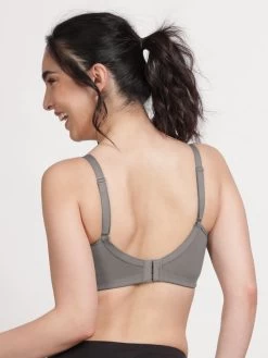 Susie Stormfront Grey Solid Cotton Padded Everyday Bra -Shyaway ef016 stormfrontgrey back