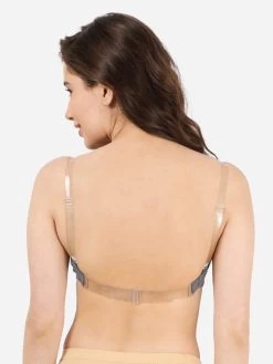 Susie Stormfront Grey Transparent Back Padded Everyday Bra -Shyaway ef022 stormfrontgrey back 2