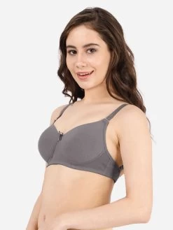 Susie Stormfront Grey Transparent Back Padded Everyday Bra -Shyaway ef022 stormfrontgrey side 1