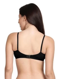 Shyle Black Non Padded Seamed Everyday Bra 13 Shyle Black Non Padded Seamed Everyday Bra -Shyaway efm001 black back