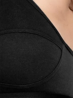 Shyle Black Non Padded Seamed Everyday Bra 10 Shyle Black Non Padded Seamed Everyday Bra -Shyaway efm001 black closeup 01