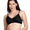 Shyle Black Non Padded Seamed Everyday Bra -Shyaway efm001 black front
