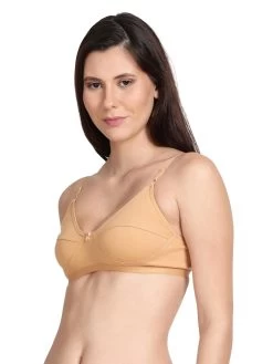 Shyle Skin Non Padded Seamed Everyday Bra -Shyaway efm001 skin side1