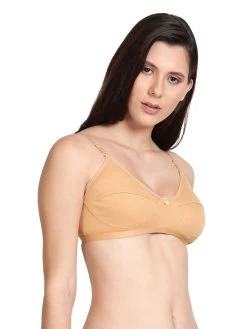 Shyle Skin Non Padded Seamed Everyday Bra -Shyaway efm001 skin side2