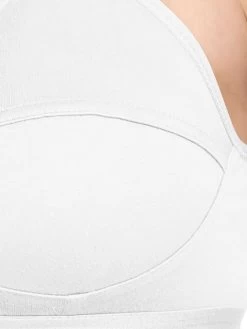 Shyle White Non Padded Seamed Everyday Bra -Shyaway efm001 white closeup 01