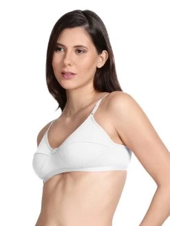 Shyle White Non Padded Seamed Everyday Bra -Shyaway efm001 white side1