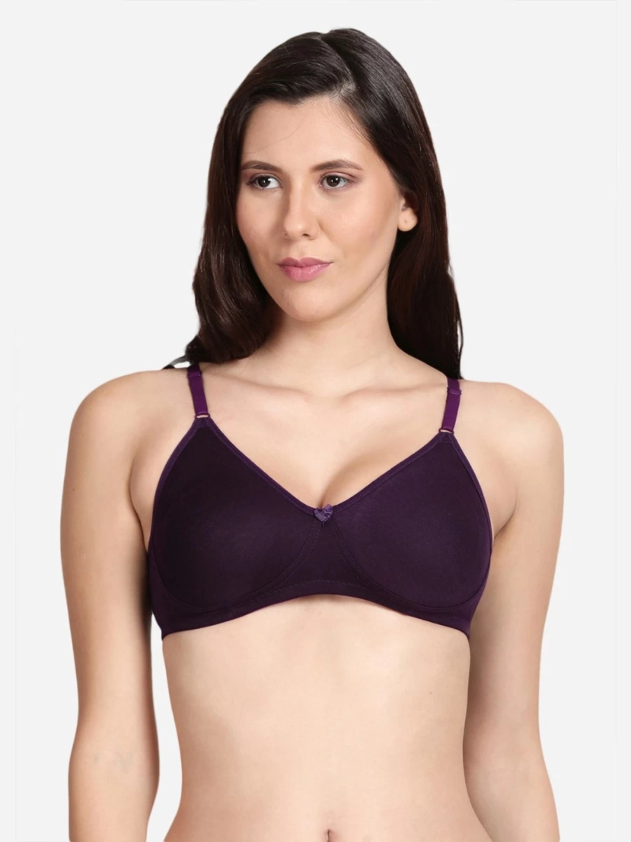 Shyle Dark Purple Non Padded Moulded Everyday Bra 3 Shyle Dark Purple Non Padded Moulded Everyday Bra